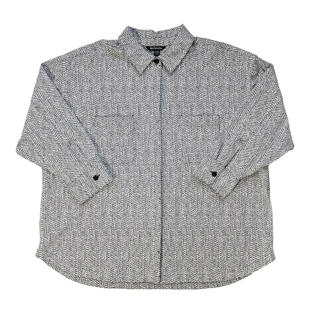 Athleta Textured Plus Size Button Front Shirt Jac… - image 4